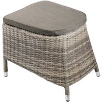 Moderner Outdoor-Hocker aus Rattangeflecht - Gartenhocker Refi / Grau meliert von Gartentraum.de