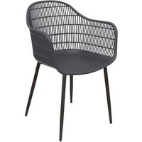 Moderner Outdoor Stuhl aus Polypropylen mit Stahlbeinen - Novilio / Anthrazit von Gartentraum.de