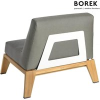 Moderner Teak Loungestuhl mit Rollen - Stuhl Hybrid / Weiß / mit Schutzhülle von Gartentraum.de