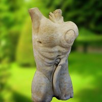 Moderner Torso Mann - Muzael / Antikgrau von Gartentraum.de