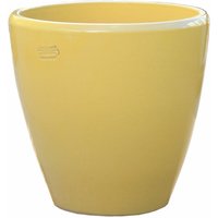 Moderner gelber Blumentopf für draußen - Keramik winterfest - rund - Akaste Giallo / 30x30cm (DmxH) von Gartentraum.de