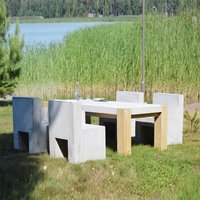 Modernes Gartenmöbel-Set - Tisch und Stühle aus Beton - Kenna von Gartentraum.de