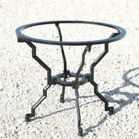 Modernes rundes Tischgestell aus Gusseisen für den Garten - Arnor / Anthrazit / 4 Tischbeine / breite Mitte von Gartentraum.de