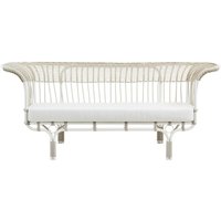 Modernes weißes Outdoor-Sofa aus Alu-Rattan - Gartensofa Enna / Michelangelo Taupe von Gartentraum.de