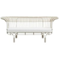 Modernes weißes Outdoor-Sofa aus Alu-Rattan - Gartensofa Enna / Michelangelo White von Gartentraum.de