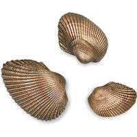 Muschel 2er Set aus Bronze oder Alu - Variationen - Muscheln / 2x3cm (HxBxT) / Aluminium hellgrau von Gartentraum.de