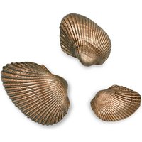 Muschel 2er Set aus Bronze oder Alu - Variationen - Muscheln / 4x5cm (HxBxT) / Aluminium dunkelgrau von Gartentraum.de