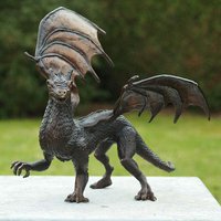 Mystische Garten Drachen Figur aus Bronze - Fenir von Gartentraum.de