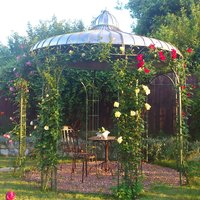 Nostalgischer Garten Pavillon aus Schmiedeeisen - Safia / rost / ohne Dach von Gartentraum.de