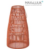 Orange Gartenlaterne aus Aluminium und Geflecht mit Kerzenhalter aus Glas - Max & Luuk - Mace Laterne / 66x36cm (HxDm) von Gartentraum.de