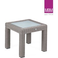 Outdoor Beistelltisch aus Alu, Polyrattan & Glas - MBM - 50x50cm - Beistelltisch Bellini von Gartentraum.de