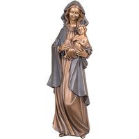 Outdoor Bronzestatue Maria mit Kind - Madonna Beda / Bronze, Umhang Asche von Gartentraum.de