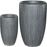 Outdoor Pflanzgefäße 2er Set aus Polystone - grau - Capalbio Outdoor Pflanzgefäße 2er Set aus Polystone - grau - Capalbio von Gartentraum.de