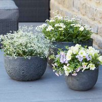 Outdoor Pflanzgefäße 3er Set in antik schwarz - Romako von Gartentraum.de