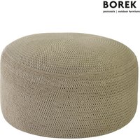 Outdoor Sitzhocker - sandfarben - Borek - Ardenza Seil - Crochette Sitzkissen von Gartentraum.de