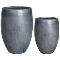 Outdoor Vase 2er Set - Keramik - anthrazit - Antario von Gartentraum.de