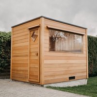 Outdoorsauna mit Fenster aus Abachiholz für 3-6 Personen - Acena / Bio Sauna von Gartentraum.de