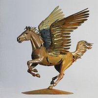 Pegasus Gartenfigur aus Rost Metall oder Edelstahl - Affulgetum / Stahl - Rost von Gartentraum.de