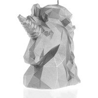 Pferdekopf Figur im modernen Design - Einhorn Kerze vegan - Simera / Silber von Gartentraum.de