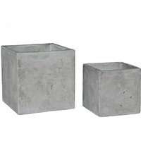 Pflanzkübel für draußen - 2er Set - Glasfaser-Beton - Oratino / 50x50x50cm (HxBxT) von Gartentraum.de