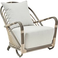 Pflegeleichter moccafarbener Outdoor Sessel aus Aluminium - Loungesessel Blenda / Coffee von Gartentraum.de