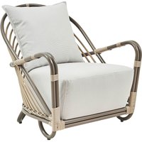 Pflegeleichter moccafarbener Outdoor Sessel aus Aluminium - Loungesessel Blenda / Michelangelo White von Gartentraum.de