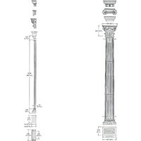 Pilaster korinthisches Design mit Stein Kapitell - Siegered / mit dorischem Kapitell / Sand von Gartentraum.de