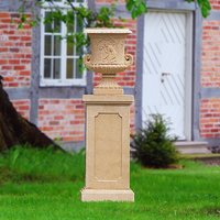 Podest historisch für Skulpturen - Queen Anne / Terracotta / 32,9x32,9x69,5 cm (BxTxH) von Gartentraum.de