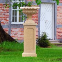 Podest historisch für Skulpturen - Queen Anne / Terracotta / 32,9x32,9x77,5 cm (BxTxH) von Gartentraum.de