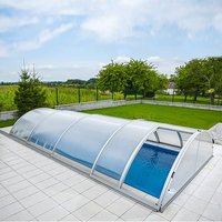 Poolüberdachung in Standardform - Sonderanfertigung - rechteckig - aus Aluminium & Polycarbonat - Mookait Standard / 8 Segmente - 800x1700cm (BxL) von Gartentraum.de