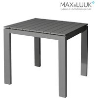 Quadratischer Gartentisch aus Aluminium 80x80cm - grau/weiß - Max&Luuk - Morris Tisch / Anthrazit von Gartentraum.de
