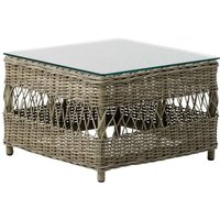 Quadratischer Loungetisch in Antikgrau aus Aluminium - Gartentisch Jona / mit Glasplatte Quadratischer Loungetisch in Antikgrau aus Aluminium - Gartentisch Jona / mit Glasplatte von Gartentraum.de