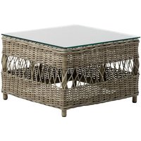 Quadratischer Loungetisch in Antikgrau aus Aluminium - Gartentisch Jona / ohne Glasplatte von Gartentraum.de