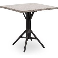 Quadratischer Outdoor Bistrotisch aus Aluminium mit Tischplatte in Granit Optik - Kaffeetisch Nordin / Schwarz Quadratischer Outdoor Bistrotisch aus Aluminium mit Tischplatte in Granit Optik - Kaffeetisch Nordin / Schwarz von Gartentraum.de