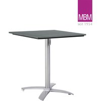 Quadratischer klappbarer Bistrotisch aus Aluminium und Resysta - MBM - Bistro-Tisch Victory / Tischplatte Stone Grey von Gartentraum.de