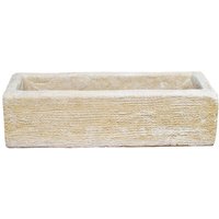 Rechteckiger Steinguss Blumenkasten zum Bepflanzen für den Garten - Obaca / Portland weiß von Gartentraum.de