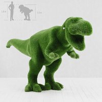 Riesige T-Rex Garten Skulptur - Topiary - GFK & Kunstrasen - Scharfzahn von Gartentraum.de