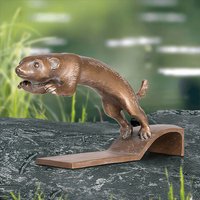 Robuste Wiesel Gartenfigur aus Bronze - Wiesel springt Robuste Wiesel Gartenfigur aus Bronze - Wiesel springt von Gartentraum.de
