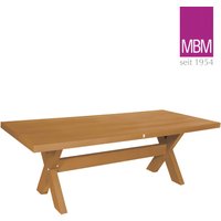 Robuster Gartentisch in Holzoptik - MBM - Resysta - 100x220cm - Tisch Crossleg / Braun von Gartentraum.de