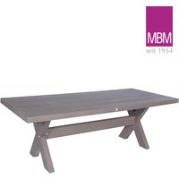 Robuster Gartentisch in Holzoptik - MBM - Resysta - 100x220cm - Tisch Crossleg / Grau von Gartentraum.de