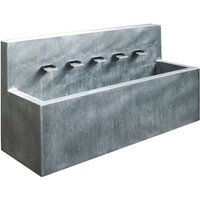 Robuster Metall Gartenbrunnen mit 5 schmalen Ausläufen - Ophelados / Stahl galvanisiert von Gartentraum.de