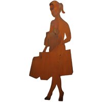 Rost Metall Gartenfigur - Frau mit Einkaufstüten - Helga / nur Figur von Gartentraum.de