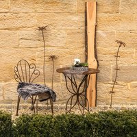Rost Metall Gartenmöbel Set - runder Design Gartentisch mit Stühlen - Farfalla & Elegante / mit 2 Stühlen von Gartentraum.de