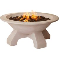 Runde Feuerschale aus Sandsteinguss - frostbeständig - Shelley / Portland Weiß von Gartentraum.de