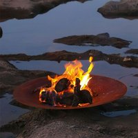 Runde Outdoor Feuerschale aus Eisen in Rostoptik - Eldero von Gartentraum.de