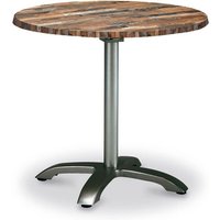 Runder 90cm Tisch klappbar mit Anthrazit Gestell - Tisch Anthrazit Ligu / mit Holzoptik von Gartentraum.de