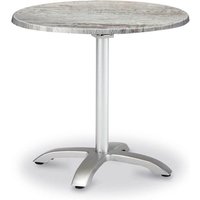Runder 90cm Tisch klappbar mit Silber Gestell - Tisch Silber Ligu / mit Altholzoptik von Gartentraum.de