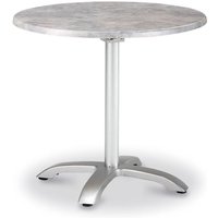 Runder 90cm Tisch klappbar mit Silber Gestell - Tisch Silber Ligu / mit Betonoptik von Gartentraum.de