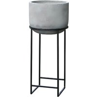 Runder Beton Pflanztopf mit Metallfuß - modern - Amaria / 95x40cm von Gartentraum.de