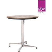 Runder Bistrotisch aus Edelstahl und Resysta von MBM - Bistro-Tischgestell Victory / Tischplatte Sumatra von Gartentraum.de